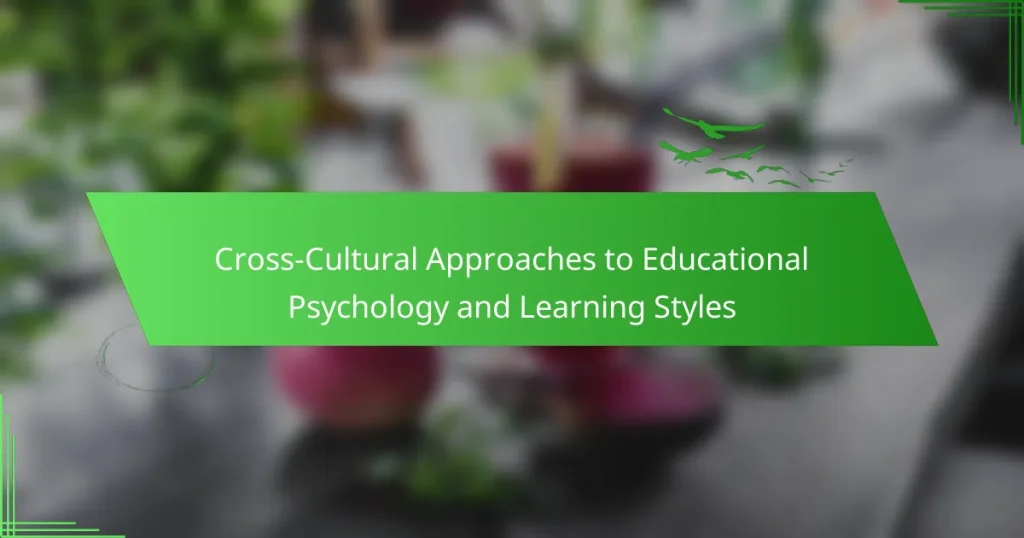 Cross-Cultural Approaches to Educational Psychology and Learning Styles