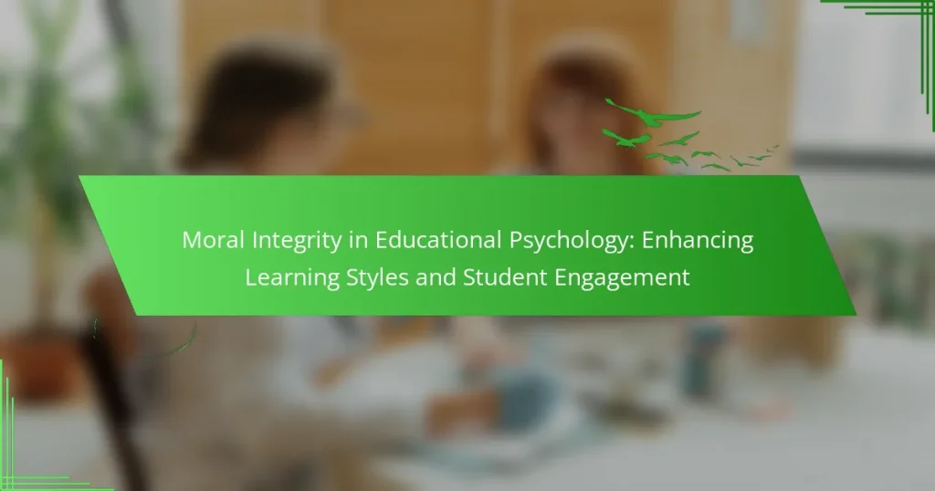 Moral Integrity in Educational Psychology: Enhancing Learning Styles and Student Engagement