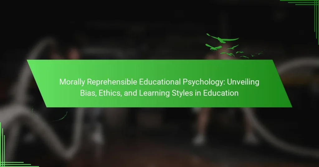 Morally Reprehensible Educational Psychology: Unveiling Bias, Ethics, and Learning Styles in Education
