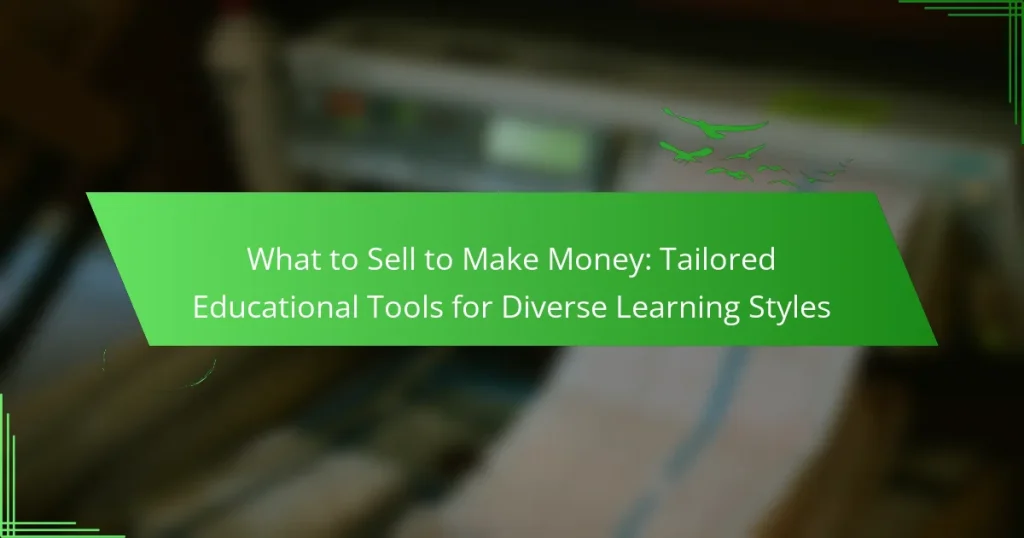 What to Sell to Make Money: Tailored Educational Tools for Diverse Learning Styles