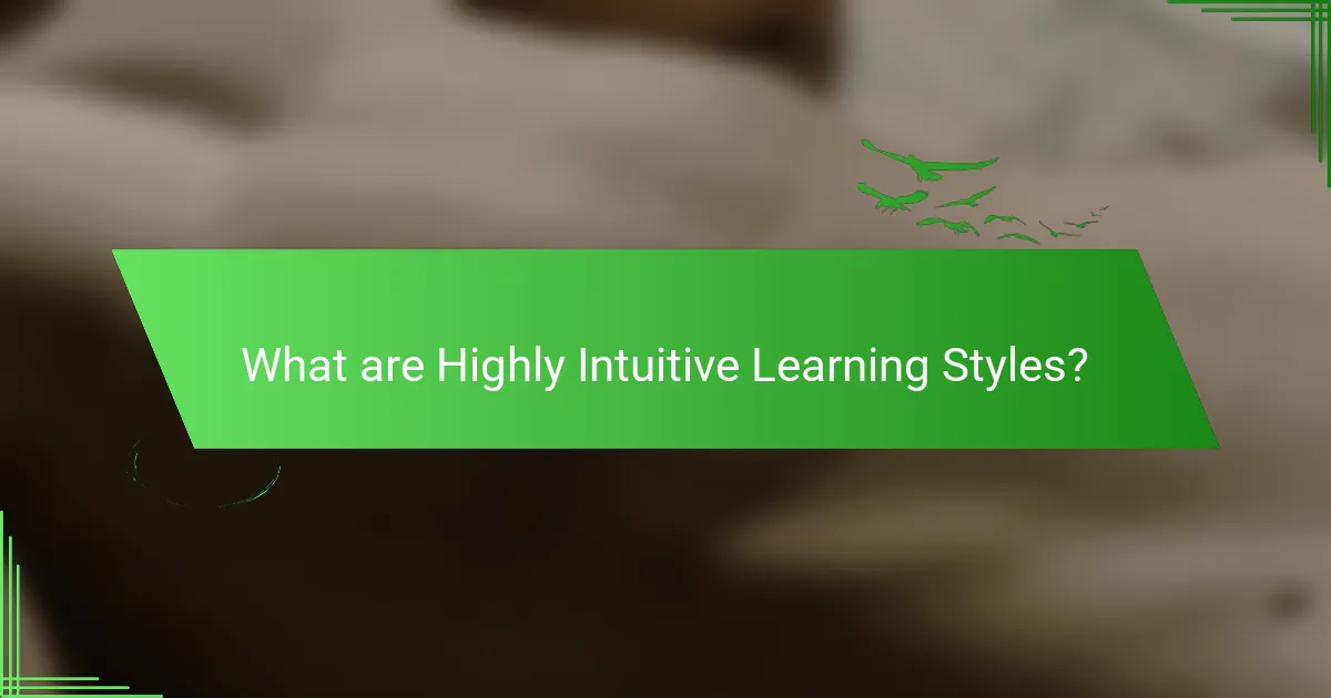 What are Highly Intuitive Learning Styles?