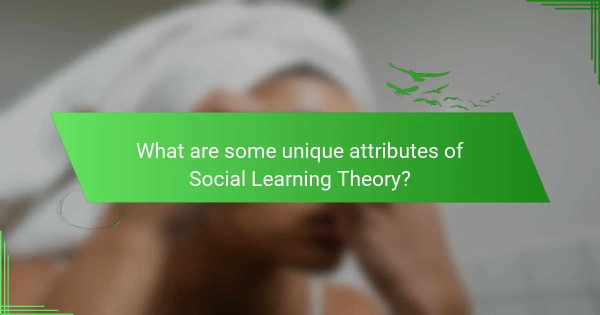 What are some unique attributes of Social Learning Theory?