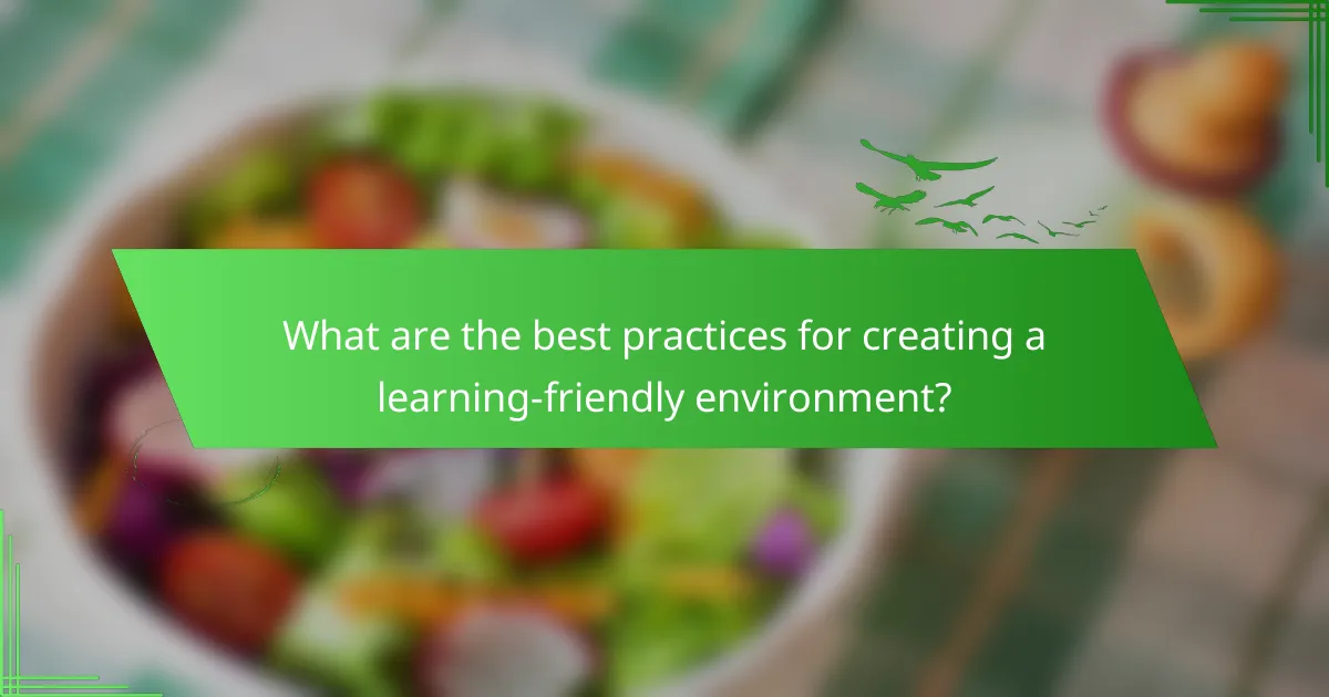 What are the best practices for creating a learning-friendly environment?