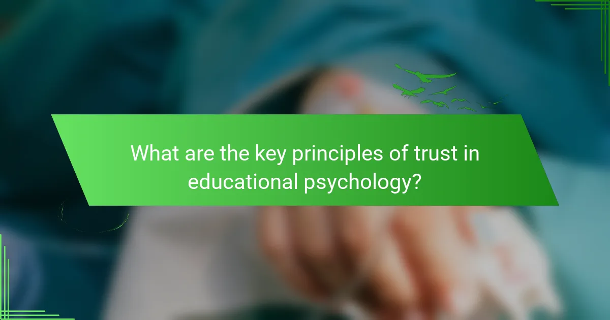 What are the key principles of trust in educational psychology?