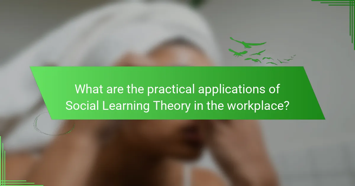 What are the practical applications of Social Learning Theory in the workplace?