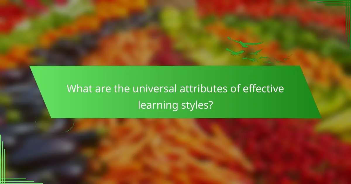 What are the universal attributes of effective learning styles?