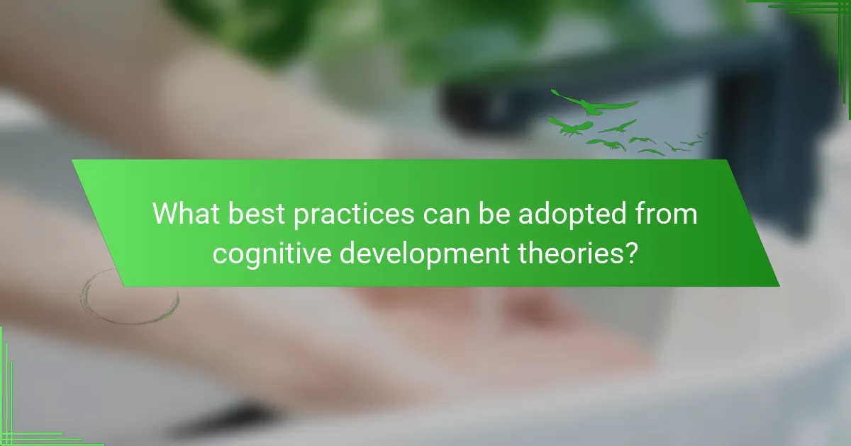 What best practices can be adopted from cognitive development theories?