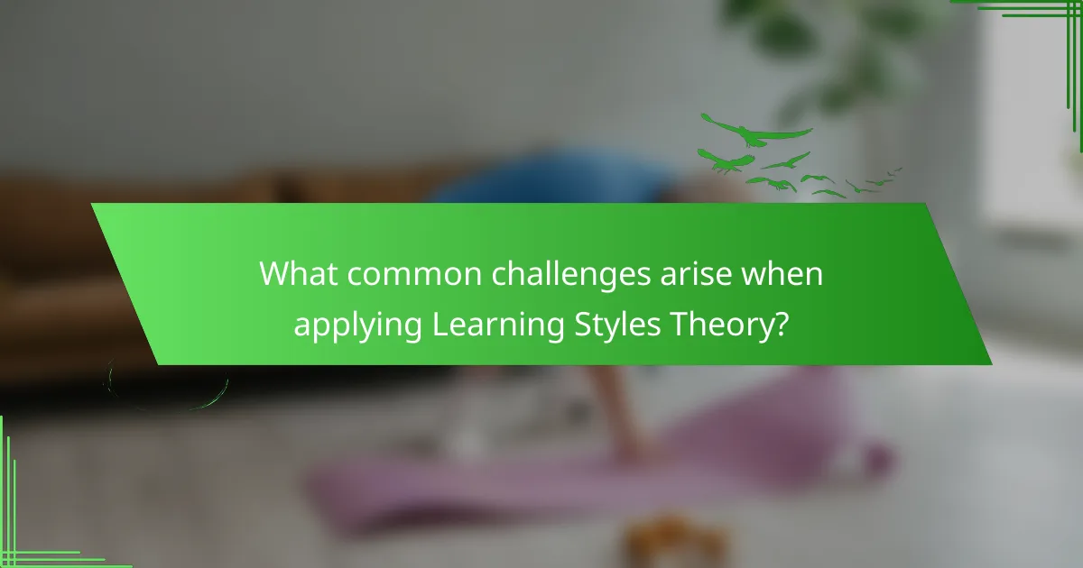 What common challenges arise when applying Learning Styles Theory?