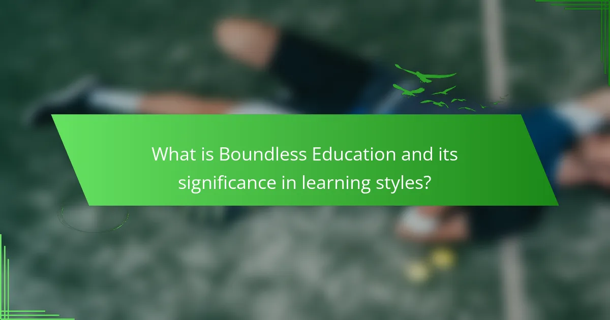 What is Boundless Education and its significance in learning styles?