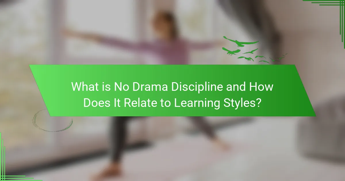 What is No Drama Discipline and How Does It Relate to Learning Styles?