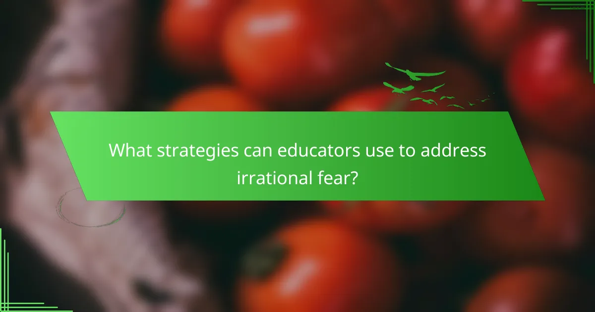 What strategies can educators use to address irrational fear?