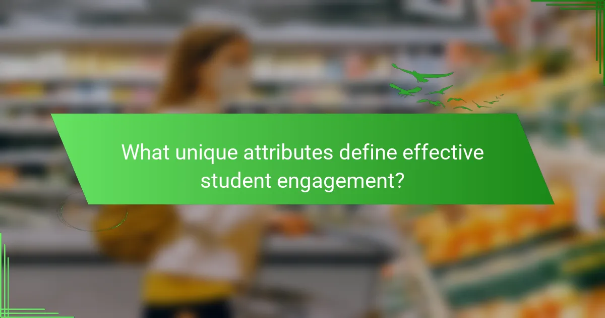 What unique attributes define effective student engagement?