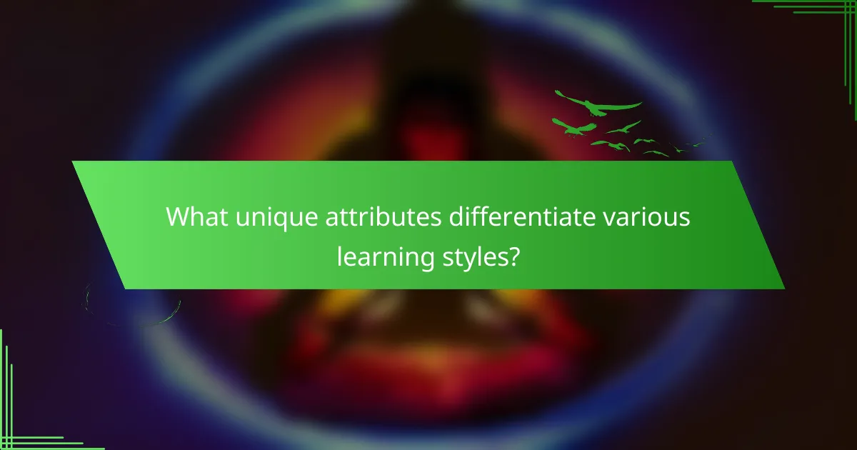 What unique attributes differentiate various learning styles?