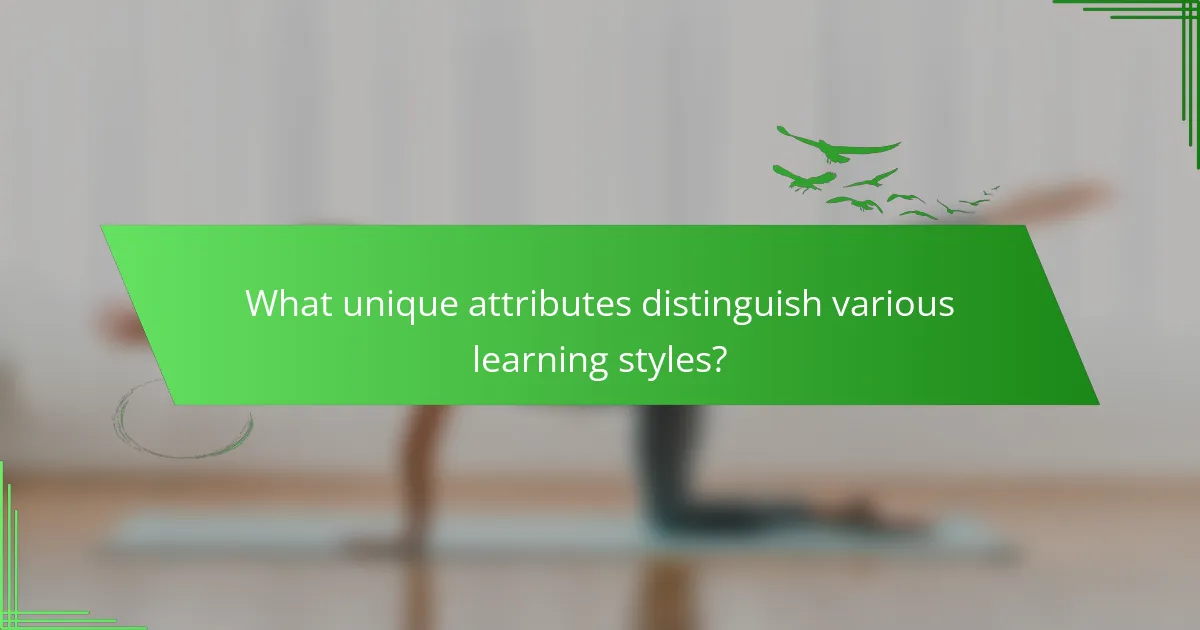 What unique attributes distinguish various learning styles?