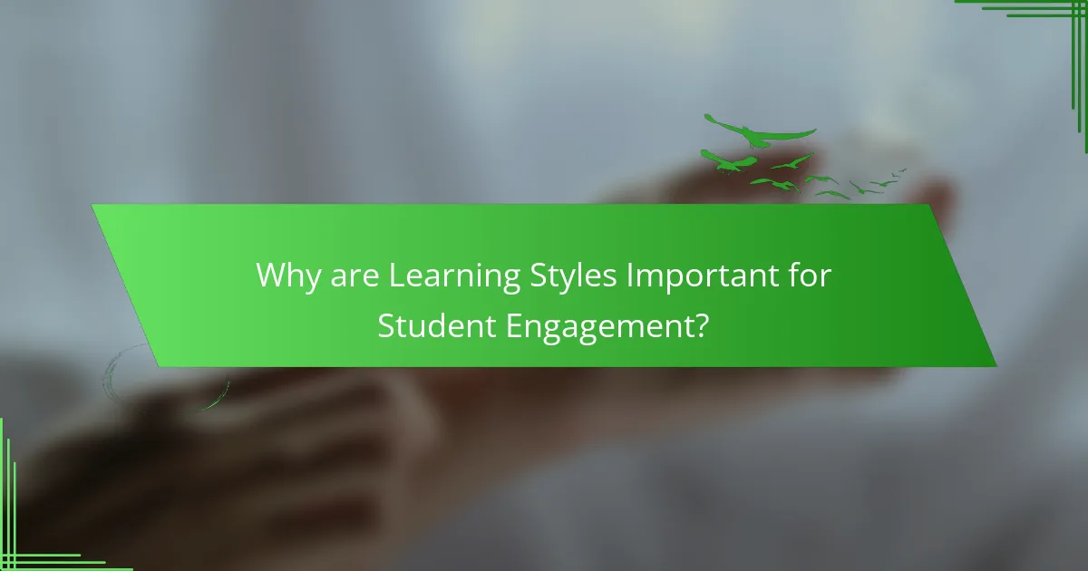 Why are Learning Styles Important for Student Engagement?